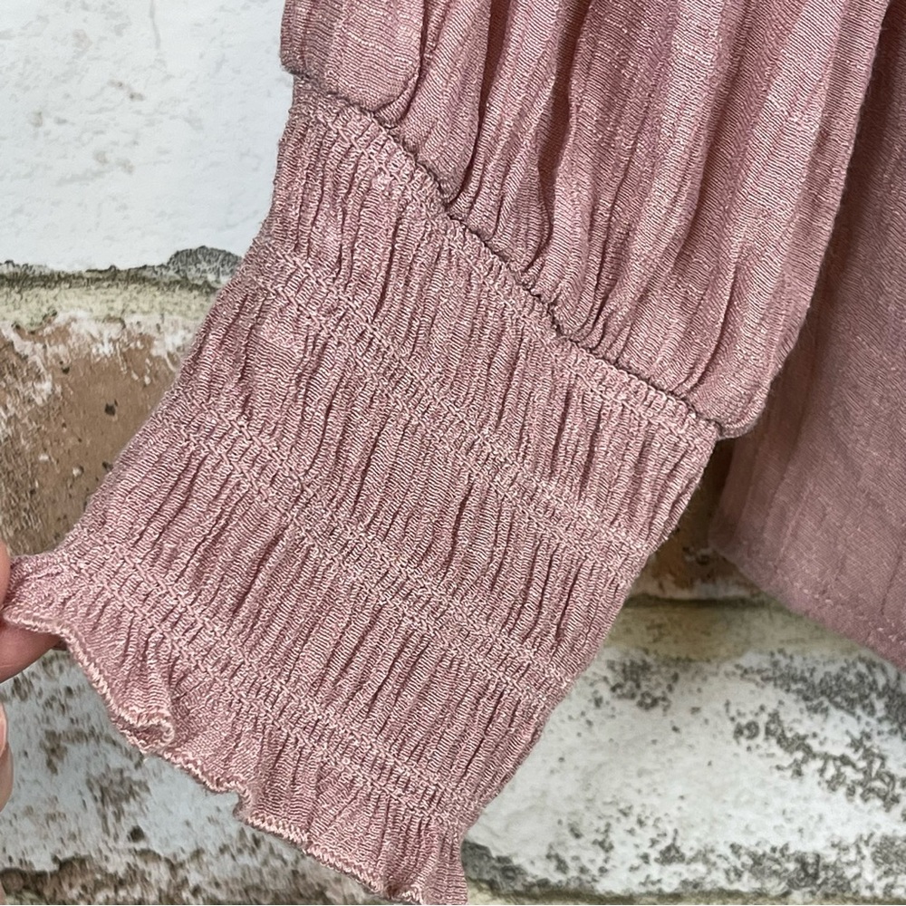 Fig and Flower Long Sleeve Mauve Top Lace Detail Gauze Lined Women’s Siz… - Picture 6 of 10